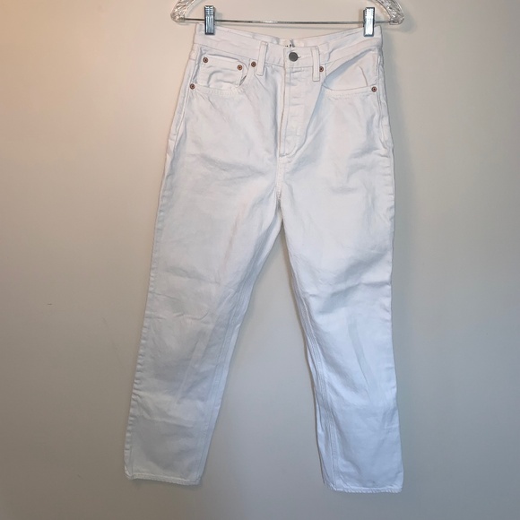 Denim Forum The Joni High Rise Loose White Jeans 29L 25 - Picture 3 of 16